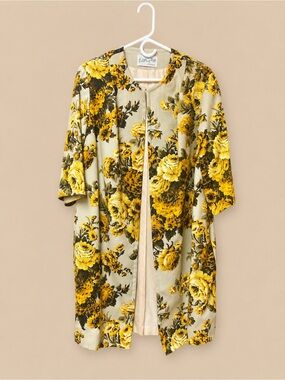 Vintage Edith Flagg Cream Dress & Floral Duster Set ✨